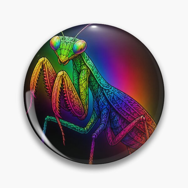 Item preview, Rainbow Praying Mantis – Psychedelic Insect Art designed and sold by Karszul.