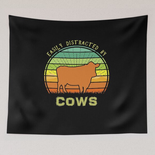 Item preview, Easily Distracted By Cows Retro Sunset Farm designed and sold by marke770.
