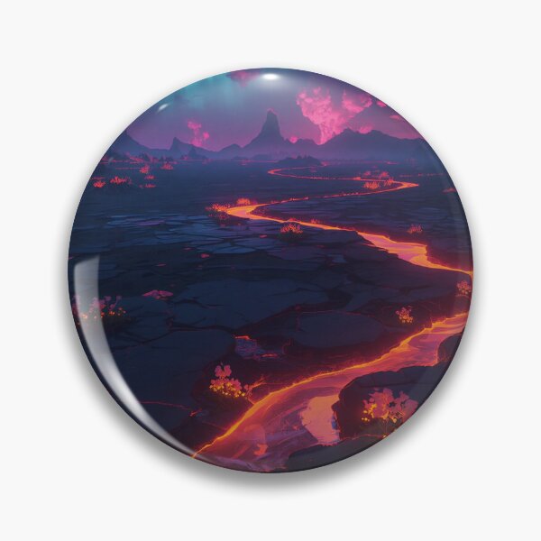 Item preview, Aurora Volcanic Bloom Alien Fantasy Landscape designed and sold by Luminous Wilds.