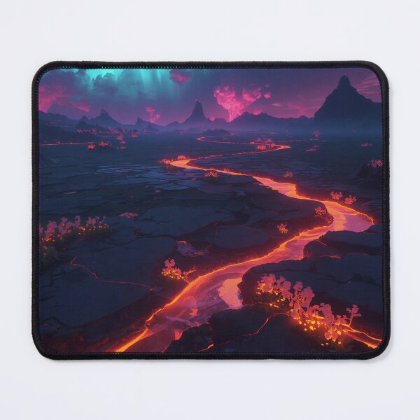 Item preview, Aurora Volcanic Bloom Alien Fantasy Landscape designed and sold by Luminous Wilds.