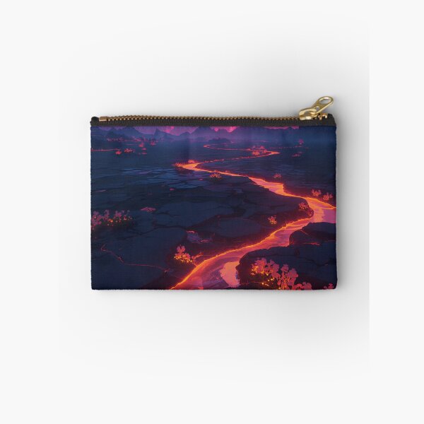 Item preview, Aurora Volcanic Bloom Alien Fantasy Landscape designed and sold by Luminous Wilds.