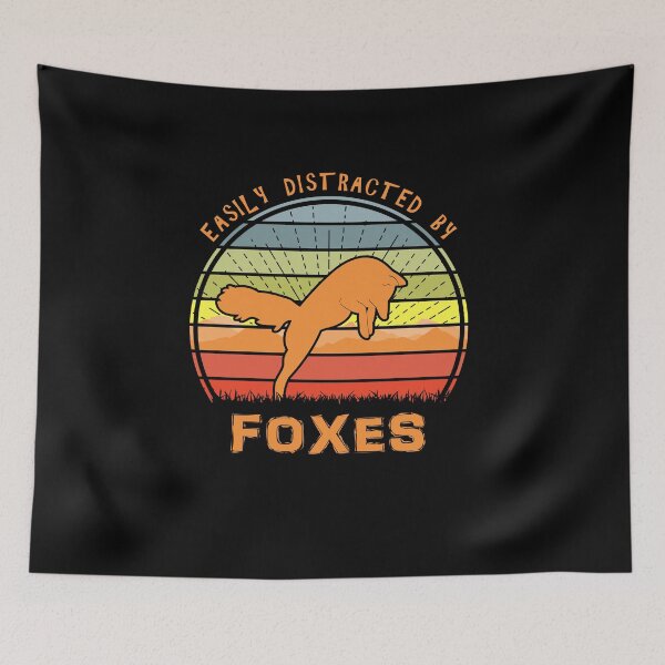 Item preview, Easily Distracted By Foxes Retro Sunset Fox designed and sold by marke770.