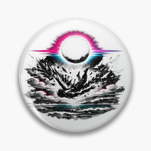 Item preview, Synthwave Sumi-e Icarus Fall designed and sold by KungPowUnicorn.