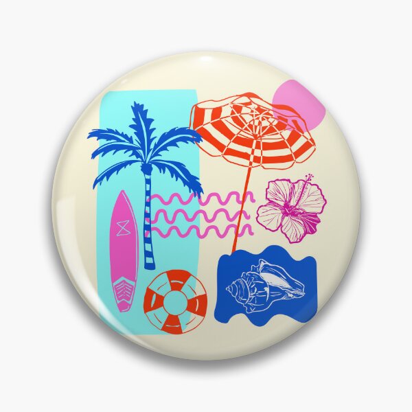 Item preview, Vibrant Summer Beach Patchwork Illustration Aesthetic designed and sold by MaiZephyr.