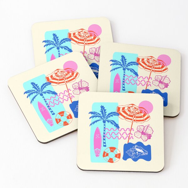 Item preview, Vibrant Summer Beach Patchwork Illustration Aesthetic designed and sold by MaiZephyr.