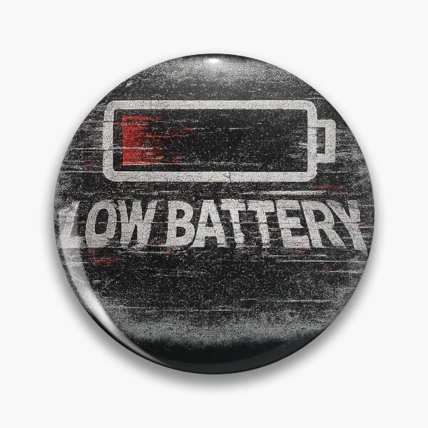 Item preview, LOW BATTERY – emotional burnout glitch design designed and sold by VertigoState.