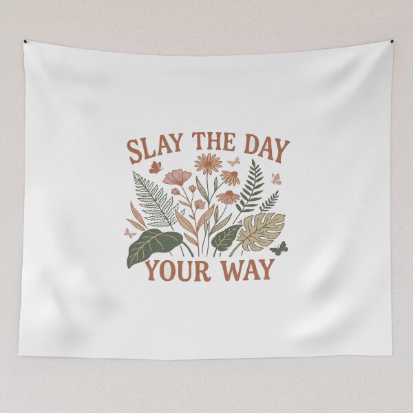 Item preview, Slay the Day Your Way – Retro Floral Motivational Quote Design for Daily Confidence & Positive Energy designed and sold by Bright Nest Studio.
