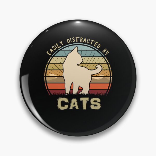 Item preview, Easily Distracted By Cats Retro Sunset Feline designed and sold by marke770.