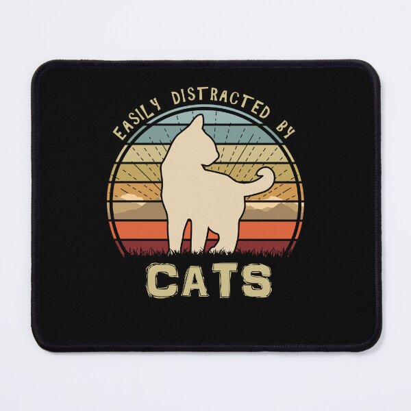 Item preview, Easily Distracted By Cats Retro Sunset Feline designed and sold by marke770.