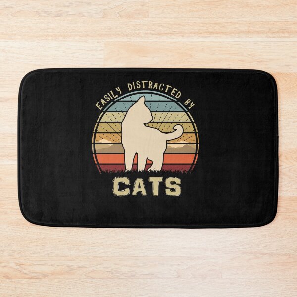 Item preview, Easily Distracted By Cats Retro Sunset Feline designed and sold by marke770.