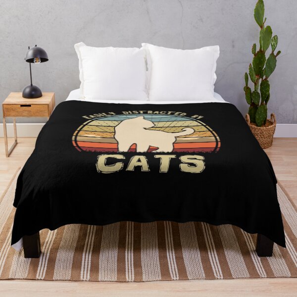 Item preview, Easily Distracted By Cats Retro Sunset Feline designed and sold by marke770.