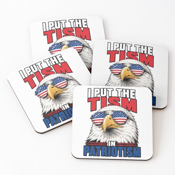 Item preview, I Put The Tism in Patriotism Retro Eagle USA Flag 4th July designed and sold by OlakunleOloroz.