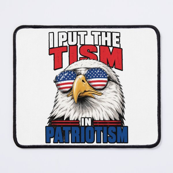 Item preview, I Put The Tism in Patriotism Retro Eagle USA Flag 4th July designed and sold by OlakunleOloroz.