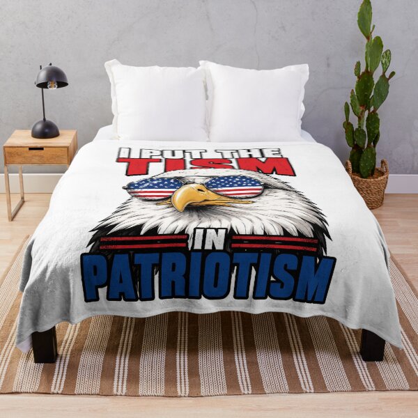 Item preview, I Put The Tism in Patriotism Retro Eagle USA Flag 4th July designed and sold by OlakunleOloroz.
