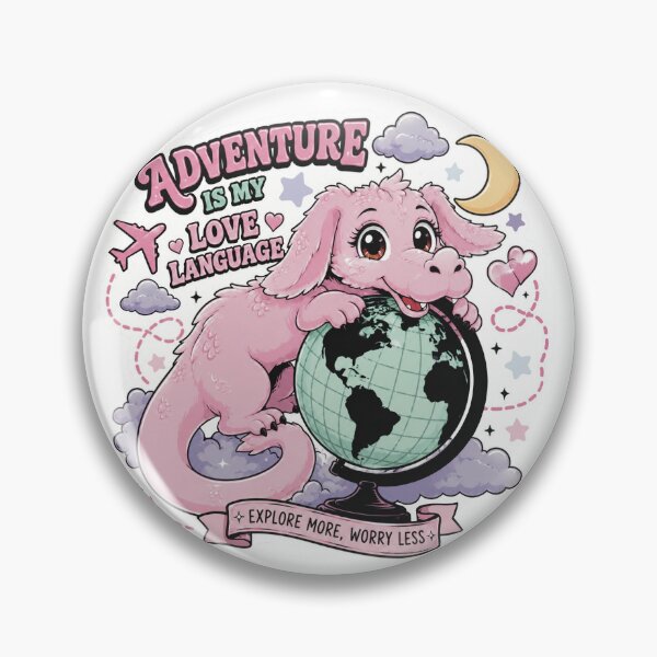 Item preview, Adventure Is My Love Language – Cute Travel Dragon Sticker designed and sold by CrazyAlpaca101.