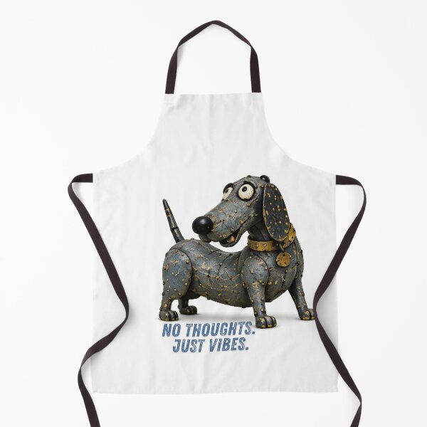 Item preview, No Thoughts Just Vibes Dachshund Shirt – Recycled Metal Folk Art Dog Design designed and sold by lazydogonline.