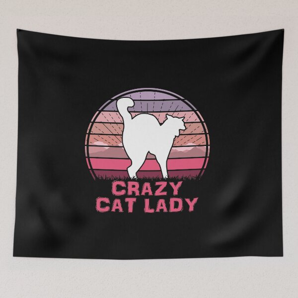 Item preview, Crazy Cat Lady Retro Sunset Feline Silhouette designed and sold by marke770.