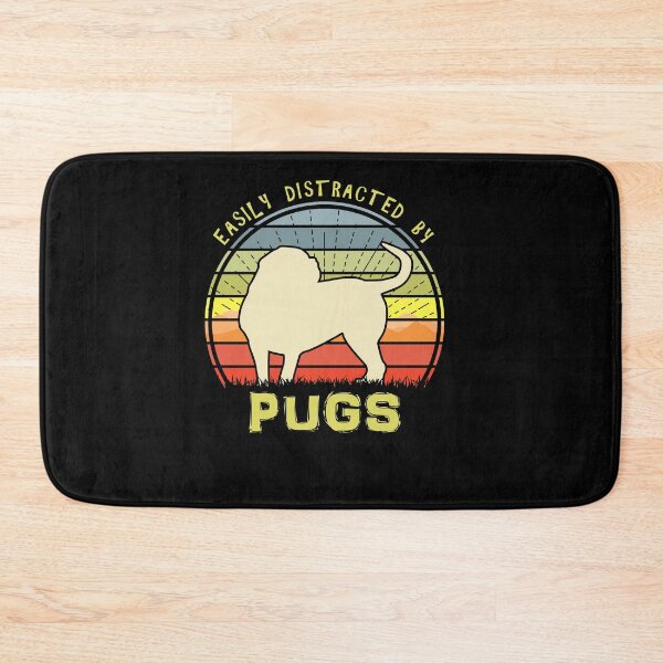 Item preview, Easily Distracted By Pugs Retro Sunset Dog designed and sold by marke770.