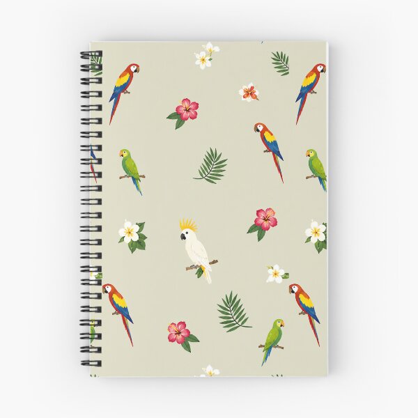 Item preview, Tropical Parrot & Flowers Pattern | Exotic Jungle Aesthetic | Summer Island Offset Art designed and sold by K Mood Studio.