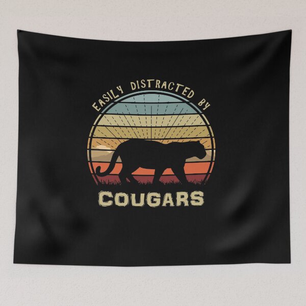 Item preview, Easily Distracted By Cougars Retro Sunset Big Cat designed and sold by marke770.