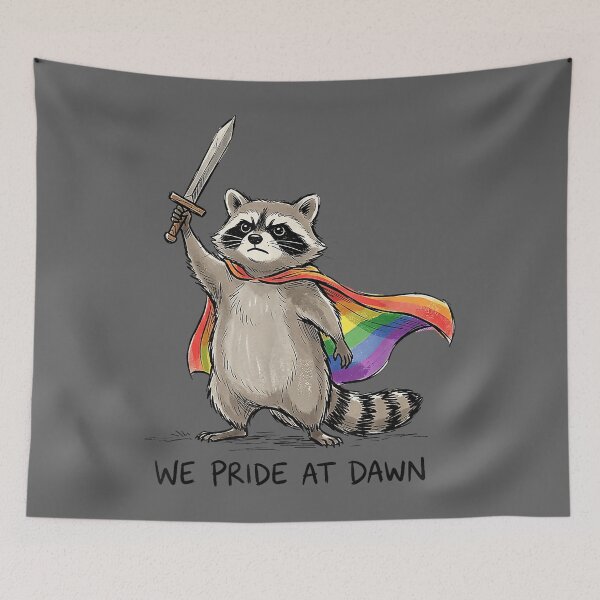 Item preview, We Pride At Dawn Funny LGBTQ Month Raccoon Rainbow Men Women designed and sold by KristineLi.