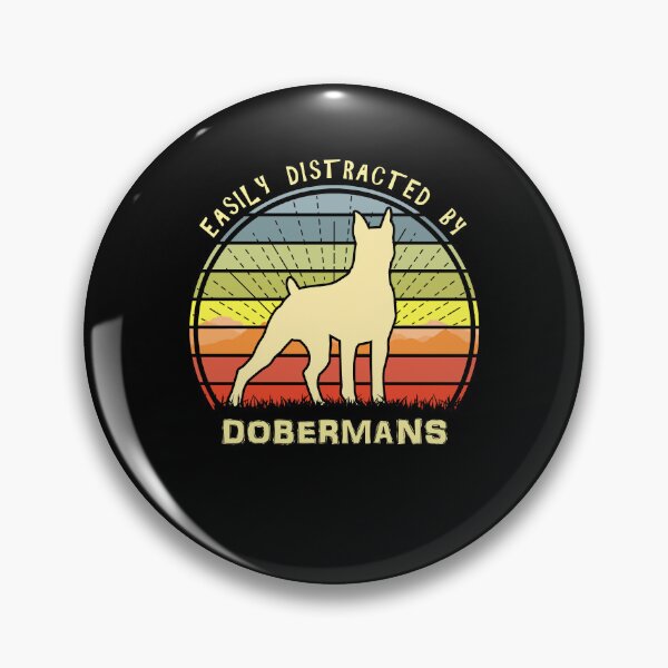 Item preview, Easily Distracted By Dobermans Retro Sunset Dog designed and sold by marke770.