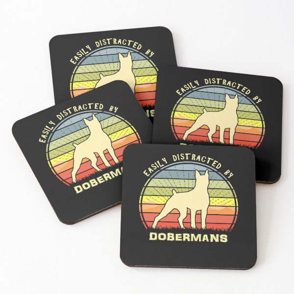 Item preview, Easily Distracted By Dobermans Retro Sunset Dog designed and sold by marke770.