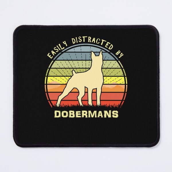 Item preview, Easily Distracted By Dobermans Retro Sunset Dog designed and sold by marke770.