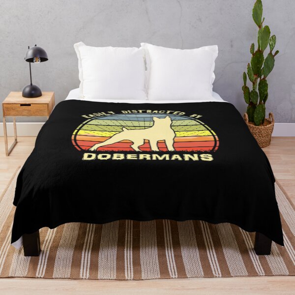 Item preview, Easily Distracted By Dobermans Retro Sunset Dog designed and sold by marke770.