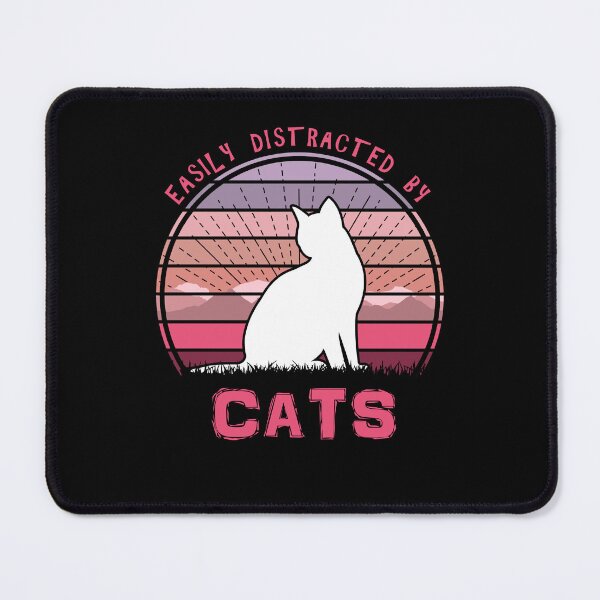 Item preview, Easily Distracted By Cats Retro Sunset Feline designed and sold by marke770.