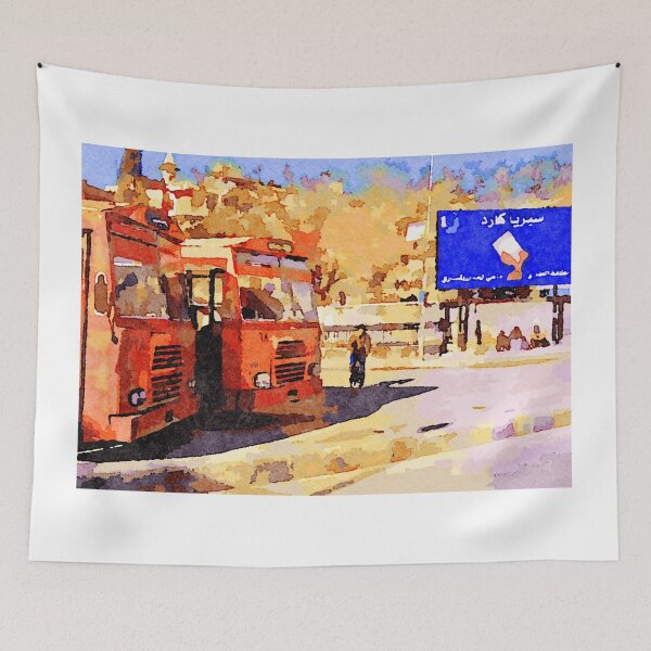 Item preview, Aleppo: buses and child riding a bicycle designed and sold by Giuseppe Cocco.