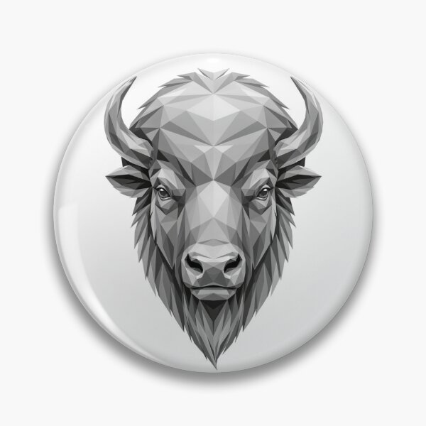 Item preview, Tribal Bison - Geometric Bison Head – Low Poly Buffalo Wildlife Art Design designed and sold by ArcticFoxStudio.