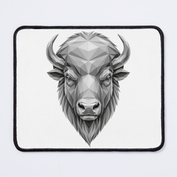 Item preview, Tribal Bison - Geometric Bison Head – Low Poly Buffalo Wildlife Art Design designed and sold by ArcticFoxStudio.