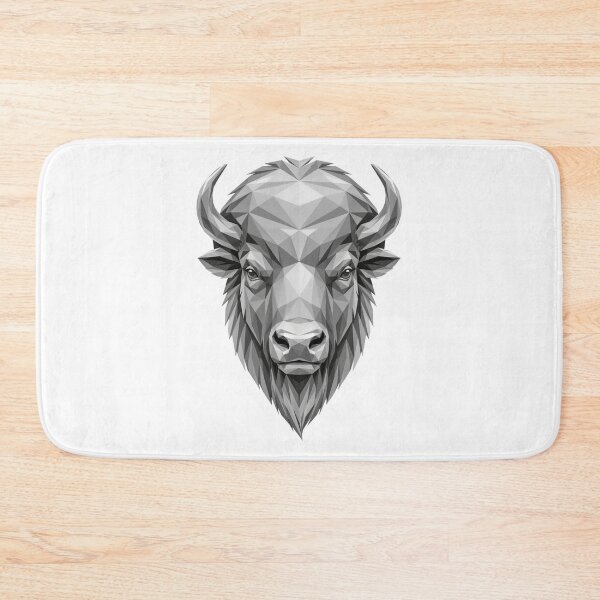 Item preview, Tribal Bison - Geometric Bison Head – Low Poly Buffalo Wildlife Art Design designed and sold by ArcticFoxStudio.