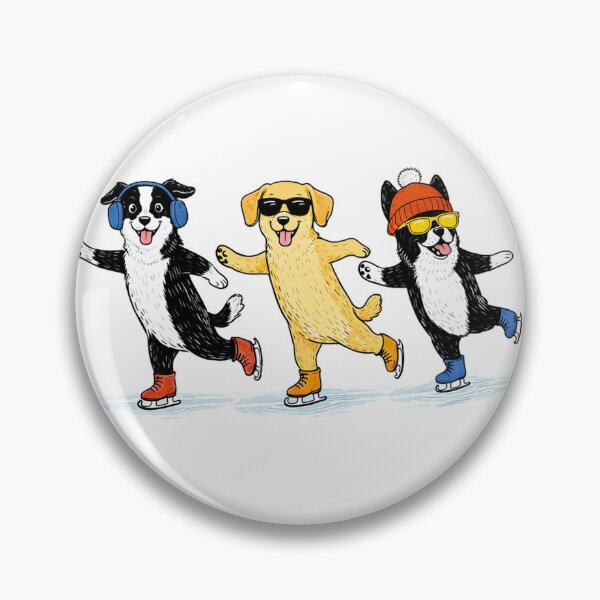 Item preview, Funny Ice Skating Dogs – Cute Winter Cartoon Art for Pet Lovers designed and sold by erkinmaddison.