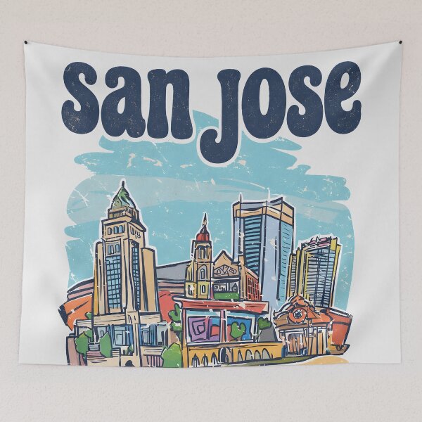 Item preview, San Jose California Cute Skyline Retro City designed and sold by HowToCanadian.