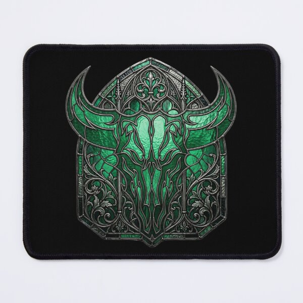 Item preview, Gothic stained glass emerald bull designed and sold by David Mateo ArtWorks.