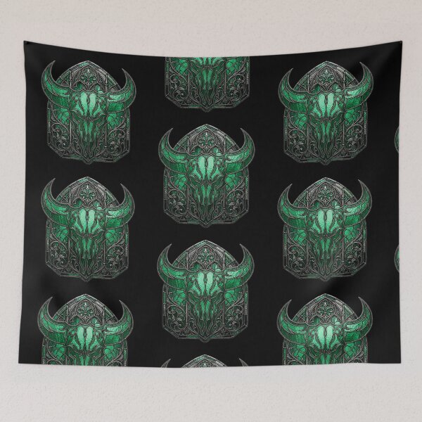 Item preview, Gothic stained glass emerald bull designed and sold by David Mateo ArtWorks.