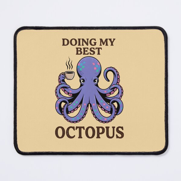 Item preview, Doing My Best Octopus T‑Shirt & Sticker – Funny Coffee Lover Sea Creature designed and sold by ZyxDes.