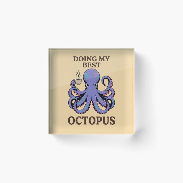 Item preview, Doing My Best Octopus T‑Shirt & Sticker – Funny Coffee Lover Sea Creature designed and sold by ZyxDes.