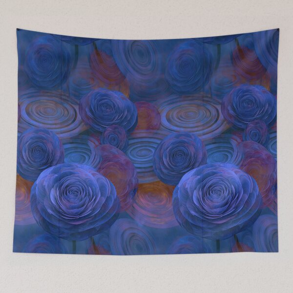 Item preview, Midnight Blue Floral Rose Pattern designed and sold by Piotrek0001.