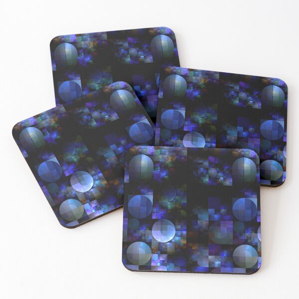 Item preview, Digital Blue Matrix Cube Grid Art designed and sold by Piotrek0001.