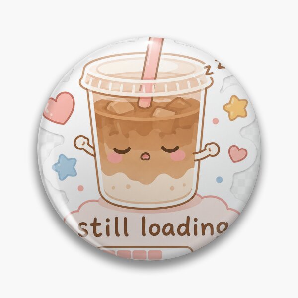 Item preview, Cute Coffee Sticker | Kawaii Still Loading Laptop Decal designed and sold by Threadistiq.