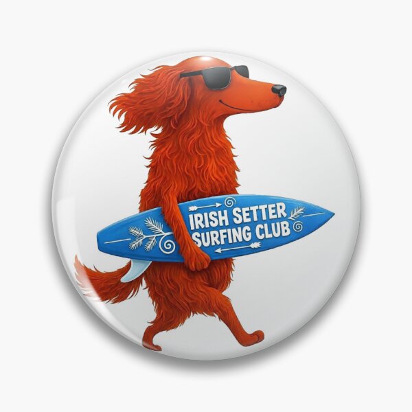 Item preview, Irish Setter Surfing Club – Funny Dog Beach Art for Pet Lovers designed and sold by erkinmaddison.