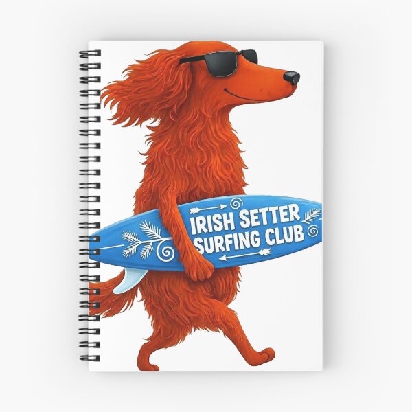 Item preview, Irish Setter Surfing Club – Funny Dog Beach Art for Pet Lovers designed and sold by erkinmaddison.