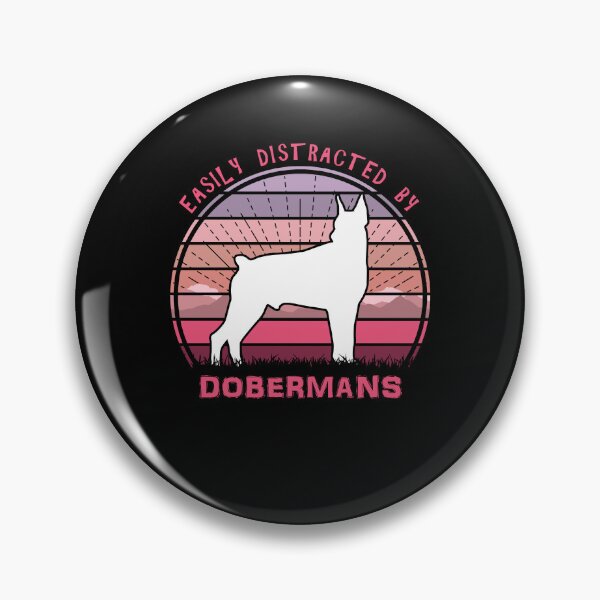 Item preview, Easily Distracted By Dobermans Retro Sunset Dog designed and sold by marke770.