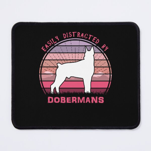 Item preview, Easily Distracted By Dobermans Retro Sunset Dog designed and sold by marke770.