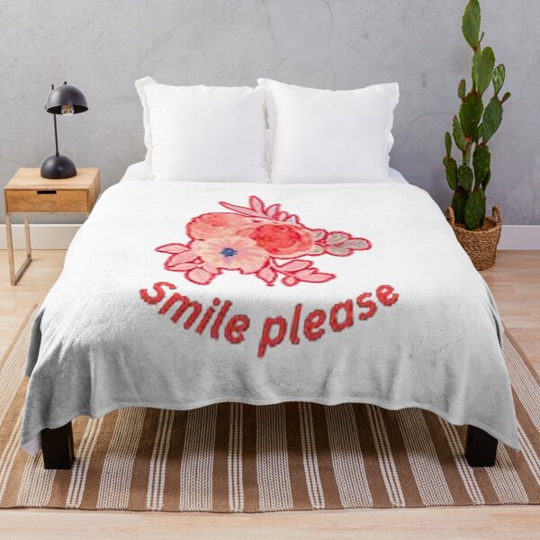 Item preview, Smile Please Floral Cute Typography Design designed and sold by ArtfulLife3456.