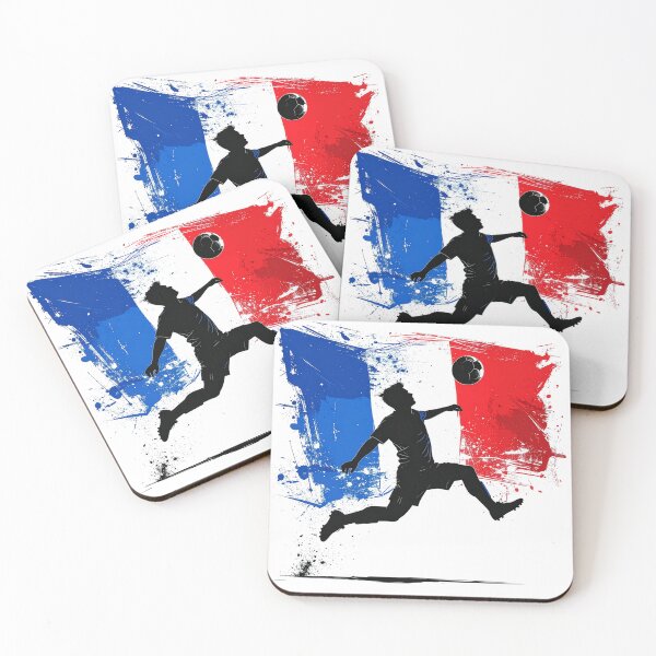 Item preview, France Soccer Player Art — French Football Flag Action Fan Print designed and sold by icemanphotos.