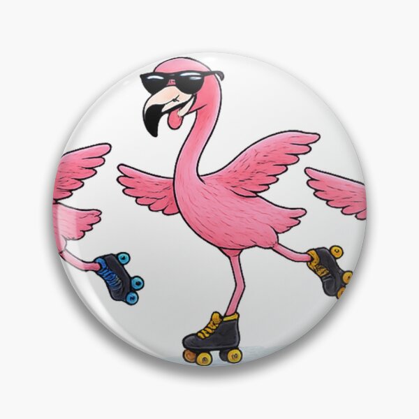 Item preview, Roller Skating Flamingos – Fun Retro Animal Art, Cute Pink Flamingo Illustration, Whimsical Tropical Vibes designed and sold by erkinmaddison.